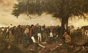 Commanders Prints: Surrender of Santa Anna, by William Henry Huddle