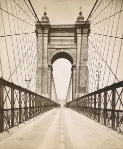 Harbors Prints: Suspension Bridge spanning the Ohio River at Cincinnati was engineered and built by John A