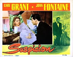 Fontaine Prints: SUSPICION, lobbycard, from left: Joan Fontaine, Cary Grant, 1941