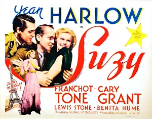 Paris Prints: SUZY, lobbycard, from left: Cary Grant, Franchot Tone, Jean Harlow (and bottom), 1936