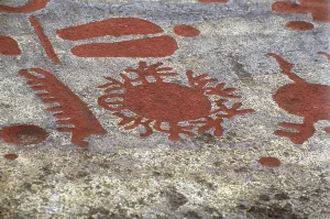 Sweden Prints: SWEDEN. Tanum. Fossum Rock. Solar symbol