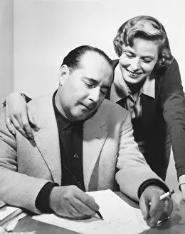 Script Prints: Swedish Actress Ingrid Bergman with her second husband