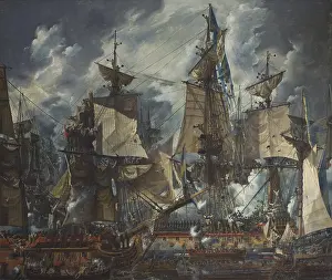 Boats Prints: The Swedish command ship Gustaf III in the Battle of Hogland