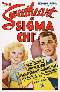 Back To Back Prints: THE SWEETHEART OF SIGMA CHI, US poster art, from left: Mary Carlisle, Buster Crabbe, 1933