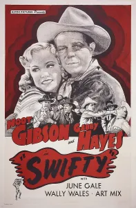 Gale Prints: SWIFTY, l-r: June Gale, Hoot Gibson on poster art, 1935