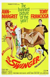 Motorcycle Prints: THE SWINGER, l-r: Ann-Margret, Anthony Franciosa on poster art, 1966