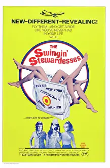 Illustration Prints: THE SWINGIN STEWARDESSES, US poster art, 1972
