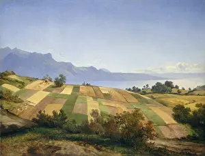 Switzerland Prints: Swiss Landscape, by Alexandre Calame, 1830, Swiss painting, oil on canvas