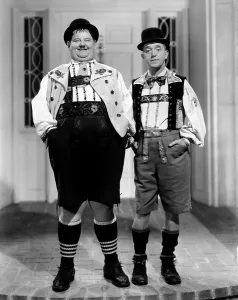 Double Chin Prints: SWISS MISS, from left: Oliver Hardy, Stan Laurel, 1938