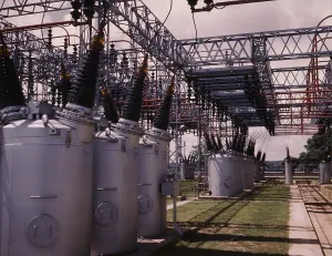 Dangerous Prints: Switchyard at TVA's Wilson Dam hydroelectric plant, near Sheffield, Alabama