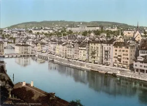 Switzerland Prints: Switzerland, The Limmatquay, (aka limmatquai)