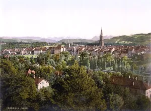 Switzerland Prints: Switzerland, the Swiss alps, Berne, photochrom, circa early 1900s