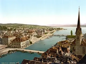 Switzerland Prints: Switzerland, The view from St. Peter's Church
