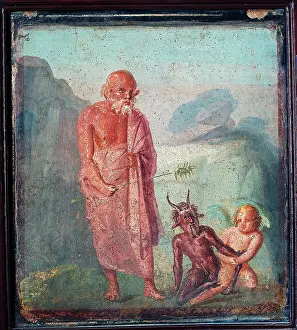 Bare Chested Prints: Sylen, Eros and Pan, by unknown artist