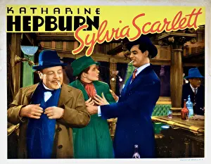 Ascot Prints: SYLVIA SCARLETT, lobbycard, from left: Edmund Gwenn, Katharine Hepburn, Cary Grant, 1935