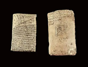 Aisan Prints: Tablet with cuineform writing and mathematic calculations