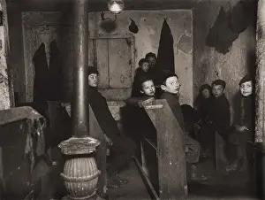 Room Prints: Talmud School in a Hester Street Tenement, New York City, 1888-95, by Jacob Riis