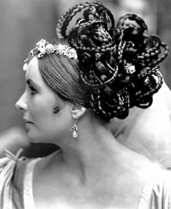 Hairpiece Prints: THE TAMING OF THE SHREW, Elizabeth Taylor, in a hairpiece by Alexandre of Paris, 1967