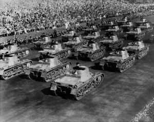 Lcgr1308 Prints: Tanks on parade during 1935 Erntedankfest