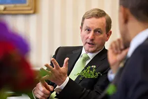 Irish Prints: Taoiseach (Prime Minister) Enda Kenny of Ireland with President Barack Obama