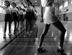 Lined Up Prints: Tap dancing class in the gymnasium at Iowa State College