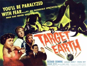 Kathleen Prints: TARGET EARTH, from left: Kathleen Crowley, Richard Denning, 1954