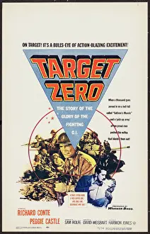 Pointing Gun Prints: TARGET ZERO, US poster, Richard Conte (center), 1955