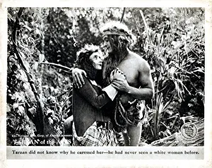 Holding Hands Prints: TARZAN OF THE APES, lobbycard, from left: Enid Markey, Elmo Lincoln, 1918