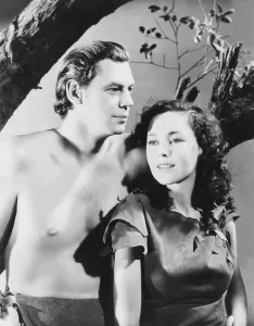 Weissmuller Prints: TARZAN ESCAPES, from left: Johnny Weissmuller, Maureen O'Sullivan, 1936