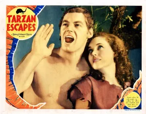 TARZAN ESCAPES, from left, Johnny Weissmuller, Maureen O'Sullivan, 1936