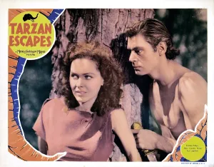 TARZAN ESCAPES, from left, Maureen O'Sullivan, Johnny Weissmuller, 1936