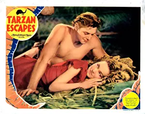 Weissmuller Prints: TARZAN ESCAPES, US lobbycard, Johnny Weissmuller, Maureen O'Sullivan, 1936