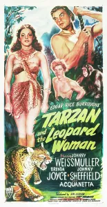 Billy Prints: TARZAN AND THE LEOPARD WOMAN, Acquanetta, Johnny Sheffield, Johnny Weissmuller, 1946