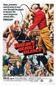 1970 Movies Prints: TARZAN'S DEADLY SILENCE, US poster art, Ron Ely (rear), 1970