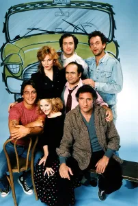 1980s Fashion Prints: TAXI, (Front L-R), Tony Danza, Carol Kane