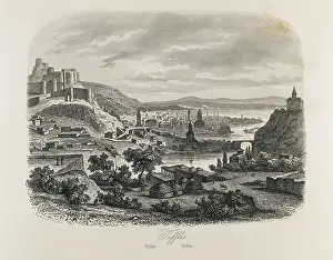 Panorama Prints: Tbilisi in 1863. Engraving. AISA/Everett Collection**US SALES ONLY**