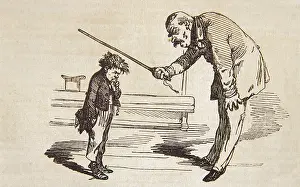 Teaching Prints: Teacher and father telling a child off: 'Ok