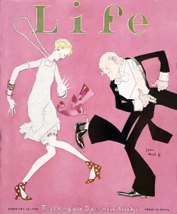 Flappers Prints: Teaching Old Dogs New Tricks, is the title of John Held's cover for Life magazine