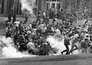 Students Prints: Tear gas disperses crowd on Kent State University Commons