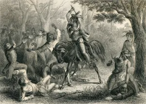 Warrior Prints: Tecumseh saving American prisoners captured in Upper Canada