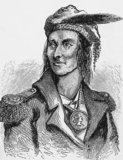 Wood Engraving Prints: Tecumseh, the Shawnee Chief