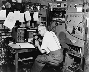 Wires Prints: Ted Gempp, operator of the radio station at Alpine