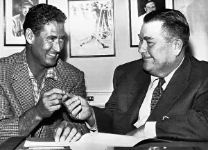 Contract Prints: Ted Williams, and Tom Yawkey, owner of the Boston Red Sox agreeing on a contract
