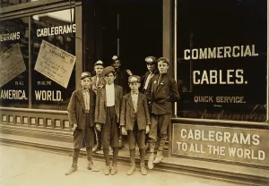 Indiana Prints: Teenage and child Telegraph messengers