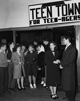 Suburbs Prints: Teenagers gathering at Teen Town Recreation Hall at Oak Ridge