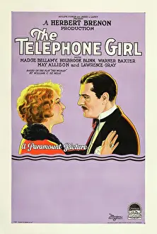 Bellamy Prints: THE TELEPHONE GIRL, l-r: Madge Bellamy, Holbrook Blinn on poster art, 1927