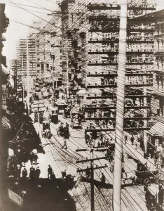 Wires Prints: Telephone wires over New York, 1887