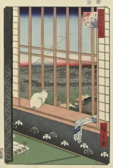Woodcut Prints: Temple procession to Torinomachi in the Rice Fields of Asakusa