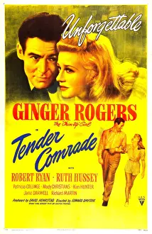 Looking Down Prints: TENDER COMRADE, US poster, Robert Ryan, Ginger Rogers, 1943