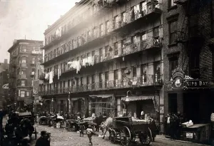 Slum Prints: Tenements in New York's crowded immigrant neighborhood on the Lower East Side. 1912